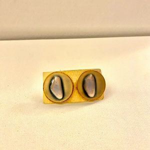 Blue/Green Vintage K. Dennings Handmade Screw-On Earrings